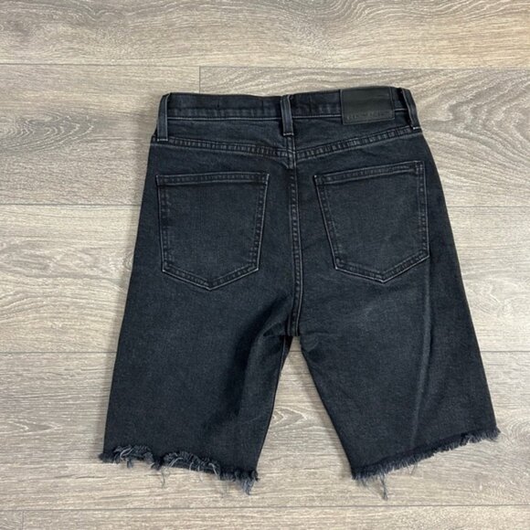Aritzia Denim Forum Yoko Bermuda Jorts Jean Shorts High Rise Waist Black - Picture 11 of 13
